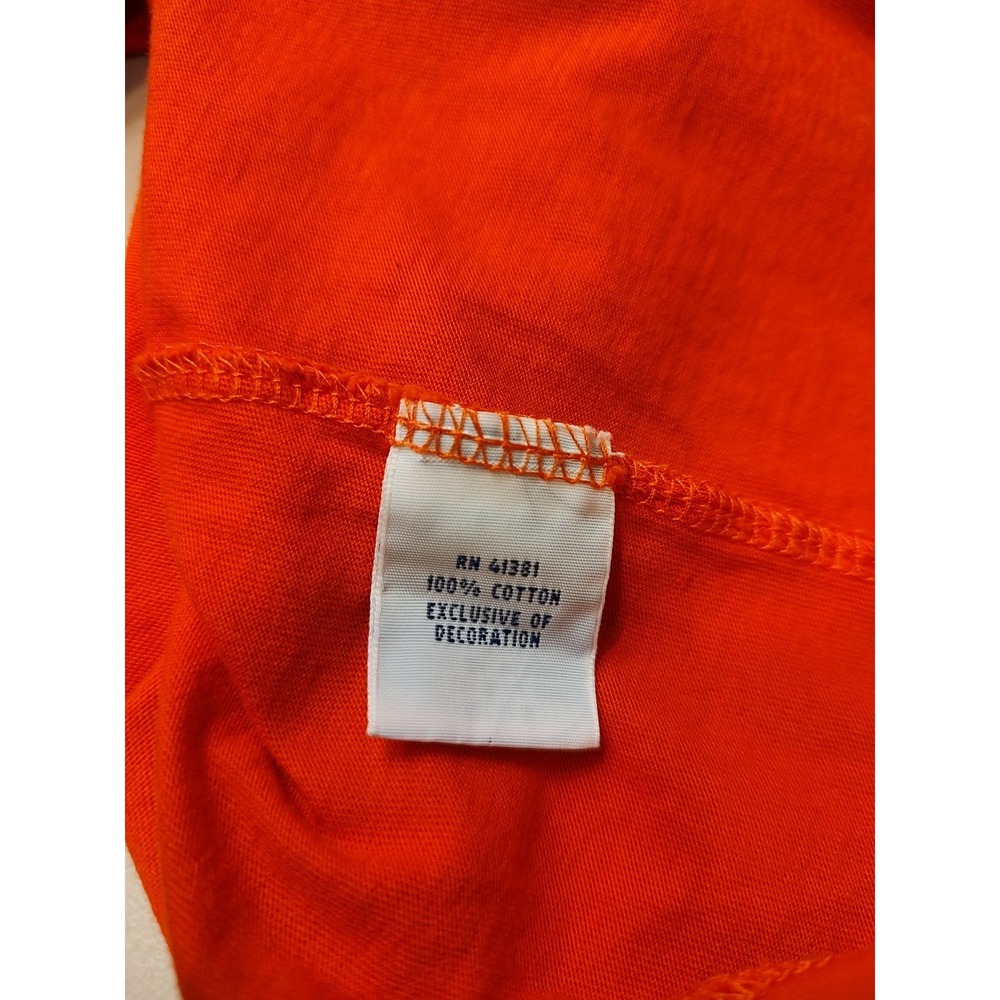 Polo Ralph Lauren Men Sz L  Long‎ Sleeve Crew Preppy T Shirt Orange Green Pony - Picture 6 of 8